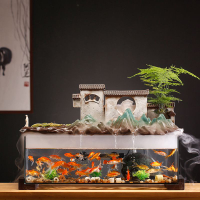 Table Top Fish Tank Set Aquarium Large Glass Decoration Creative Decoration Living Room Office Relocation and Opening 19 dian