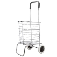4 Wheel Silent Morning Market Shopping Cart Iron Fence Large Capacity Trolley