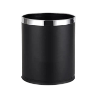 【精準科技】單層金屬垃圾桶 黑色 質感垃圾桶 小垃圾桶 簡約垃圾桶 辦公室垃圾桶 民宿垃圾桶(550-TCB)