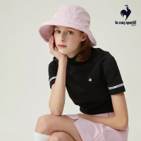 【LE COQ SPORTIF 公雞】高爾夫系列 女款粉色時尚大帽沿蝴蝶結漁夫帽 QLT0K112