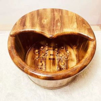 全城熱賣 - 香柏木泡腳木桶泡腳盆穴位按摩泡腳桶泡腳桶木質家用木桶洗腳桶泡碳化26穴位按摩+蓋子