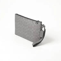 Tas COACH SIGNATURE MONOGRAM CHARCOAL GREY CLUTCH WITH HANDLE 100% ORIGINAL 24X4X18CM