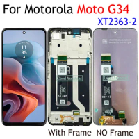 6.5 Inch Black For Motorola Moto G34 XT2363-2 LCD Screen Display Touch Panel Digitizer Assembly Replacement / With Frame