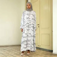 Lozy Hijab - Yura Dress Outer (Long Outer Wanita Bahan Premium) Silver Mist