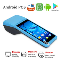 Handheld POS PDA Terminal Android 8.1 With 58mm Bluetooth Thermal Receipt Printer 3G WiFi Mobile For Sii App，e-boleta，Loyverse