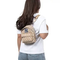 MLB KOREA MONOGRAM MINI BACKPACK NEW YORK YANKEES BEIGE