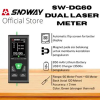 SNDWAY Meteran Laser Distance Meter Bidirectional Dual Laser SW-DR/DG 60/100 Meter DG60