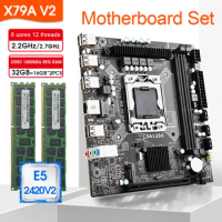 X79A-V2 LGA 1356 Kit Motherboard CPU Intel Xeon E5 2420 V2 And 2*8GB=16GB DDR3 Ram 1600MHz ECC REG Support NVME M.2 Kit