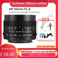 7artisans 7 artisans 50mm F1.8 Large Aperture Portrait Prime Lens Fit For Canon EF-M Sony E Fuji FX Micro Four Thirds Mount