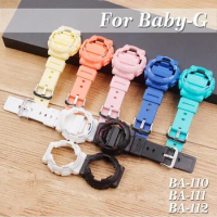 Watch Band and Case Set Resin Watch Belt for Casio Baby-G BA 110/111/112/120 Modification Ladies Watch Band Accessories