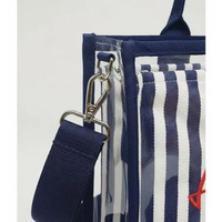 Tas PVC Transparan / Tas Custom Nama / Tas Mika Plus Pouch - Bordir Navy