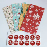 Xmas Paper Bag Snowman Deer Pattern Popcorn Box Kraft Paper Bags for food Merry Christmas Party decorations 24pcs/lot