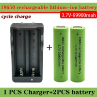 Original 18650 Battery 99900mah 3.7 V 18650 Lithium Rechargeable Battery for Flashlight Batteries Toy/electrical+Charger