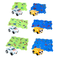 Road Puzzle Vehicle Puzzle Play Mat Educational Toy Jigsaw Track Puzzle Boards for Toddlers Kid Children Birthday Gifts
