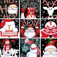 25CM DIY 5D Diamond Painting Kits Full Drill Painting Christmas Diamond Pictures for Wall Decoration Christmas Painting Canvas 