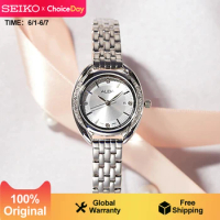 Seiko Alba Quartz Stone Watch Women's Watch Diamond Metal Premium Casual Summer Watch Crystal Glass Dial 30 Meters Waterproof
