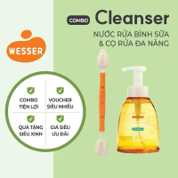 [Wesser Chính Hãng] Combo Rửa Bình An Toàn: Nước Rửa Bình Sữa Và Chén Bát 500ml Hàn Quốc Dạng Chai V