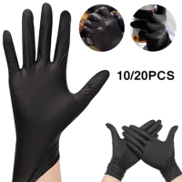 10/20pcs Tattoo Gloves Disposable Nitrile Gloves Black /Blue Latex S/M/L Gloves for Work Kitchen Clean Tattoo Gloves
