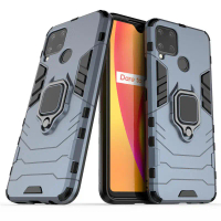 Sarung Telefon, Untuk Realme C15, Perisai Kalis Kejutan, Penutup Belakang Cincin Plastik Keras, Saru
