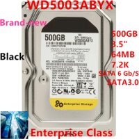 New Original HDD For WD Black 500GB 3.5" SATA 6 Gb/s 64MB 7200RPM For Internal Hard Disk For Enterprise Class HDD For WD5003ABYX