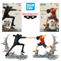 Bandai Namco Banpresto Senkozekkei Rob Lucci VS Monkey.D.Luffy One Piece 10Cm Original Anime Figure Model Toy Gift Collection