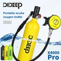 X4000 Pro 1L Mini Scuba Diving Tank Oxygen Cylinder Underwater Diving Set Air Oxygen Tank W/ Diving Mask