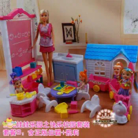 original nursery for barbie kindergarten house for barbie school classroom desk cooking mini car furniture accessories