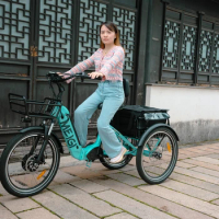 USA stocks MEIGI Cargo electric tricycle scooter for adults 25MI High speed 3 wheels electric tricycle for sale etrike