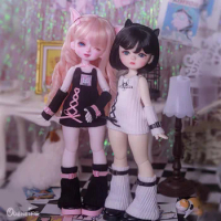 1/6 BJD Doll Zane And Daly Cute Cat Girl In Short Knit Sweater Toys Handicraft Art Ball Jointed Collections