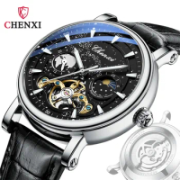 CHENXI Men Wristwatch Automatic Mechanical Military Sport Male Clock Top Brand Luxury Hollow Tourbillon Waterproof Watch 8872