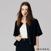 【MOMA】簡約圓領短袖小外套(黑色)