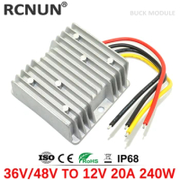 RCNUN 36V 48V to 12V 10A 15A 20A DC DC Step Down Converter 36 Volt to 12 Volt 240W Voltage Reducer for Golf Cart