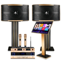 InAndOn 21.5" 6TB Touch Screen Karaoke System Machine with Speakers Home KTV Theater System All-in-one Karaoke Player Set