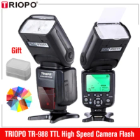 TRIOPO TR988 TTL HSS High Speed Sync Camera Speedlite Flash for Canon and Nikon 6D 60D 550D 600D D800 D700 Digital SLR Camera