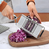 PUSH! 廚房用品不銹鋼切菜器刨紫甘藍絲刨起司切絲磨蓉切片四刀頭(刨絲切菜器D319)