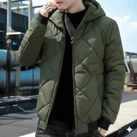 MND Jaket winter pria dalaman bulu Angsa musim dingin / Jaket Winter Pria Bulu ELEGANT Hijau armi XX