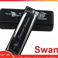 Swan Harmonika 10 lubang Nada C Harmonica 10 Hole Diatonik Blues Jazz Rock Country 10 Holes Nada C H