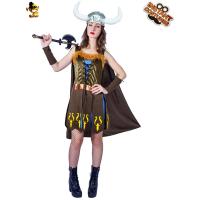 ชุดฮอร์นผู้หญิง Viking Hunter, ชุดคอสเพลย์มาสเคอเรด, เหมาะสำหรับการแสดงบนเวทีฮาโลวีน