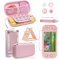 Accessories Kit Bundle With Carrying Case Protective Cover Tempered Glass Screen Protector Play Stand for Nintendo Switch Lite