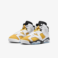 【NIKE 耐吉】休閒鞋 Air Jordan 6 Retro GS 大童 女鞋 白 黃 AJ6 喬丹 氣墊(384665-170)