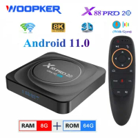 Android 11 TV Box X88 Pro 20 Rockchip RK3566 8GB RAM 128GB ROM Media Player 8K 2.4G 5.8G WIFI Google Voice Assistant Set Top Box