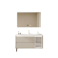 Ceramic intelligent mirror, floor standing washbasin, integrated hand and face washing basin, bathroom cabinet