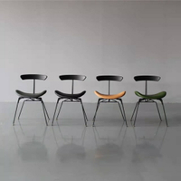 靠背椅 椅子 餐椅 北歐工業風螞蟻鐵藝椅子傢用輕奢鐵藝現代簡約餐椅複古loft設計師