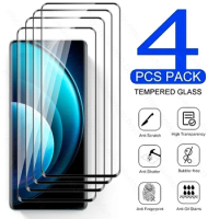 vivoX100pro Glass 4PCS Full Cover Tempered Glass For vivo X100 X 100 Pro 100X 5G Curved Screen Protector Explosion-Proof HD Film