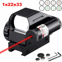 Tactical Reflex Sight Riflescope Red Laser Scope 4 Reticle Red Green Dot Sights Scope Hunting Optics for AR15 .223 20mm Rail
