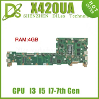 KEFU X420UA Mainboard For ASUS VivoBook 14 Y406U Y406UA X420UA Laptop Motherboard W/I3 I5 I7 4417U 4GB-RAM 100% Fully Tested