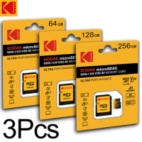 3Pcs Kodak Original SD Memory Card 512GB 256GB 128GB 64GB TF Flash Card Sd Cards Flash Memory Card With Package SD Adapter