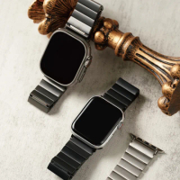 【ALL TIME 完全計時】Apple Watch S7/6/SE/5/4 38/40/41mm 方塊款舒適輕盈「鈦」錶帶