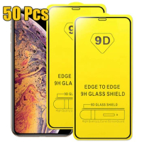 50pcs 9D Tempered Glass Full Glue Cover Screen Protector For Samsung Galaxy A21S A01 Core A11 A21 A31 A41 A51 A61 A71 A81 A91