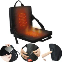 Winter Warm Heated Stadium Seats Electric with Back Support Foldable Chair Cushioned USB Charging Travel Chair Cushion